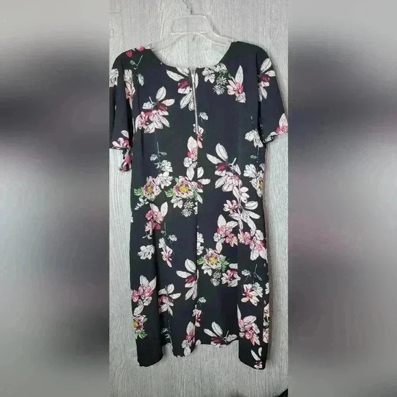 Julian Taylor dress black with floral pattern size 16 - Picture 3 of 6